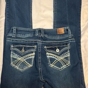 Wallflower Dark Blue Boot Cut Jeans with Embroidery